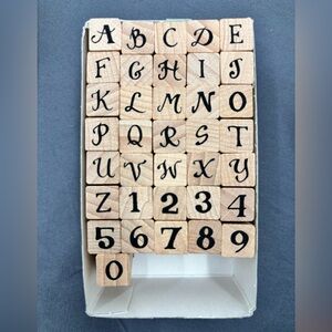 Susan Branch Letters & Numbers Wooden Rubber Stamp Set Craft